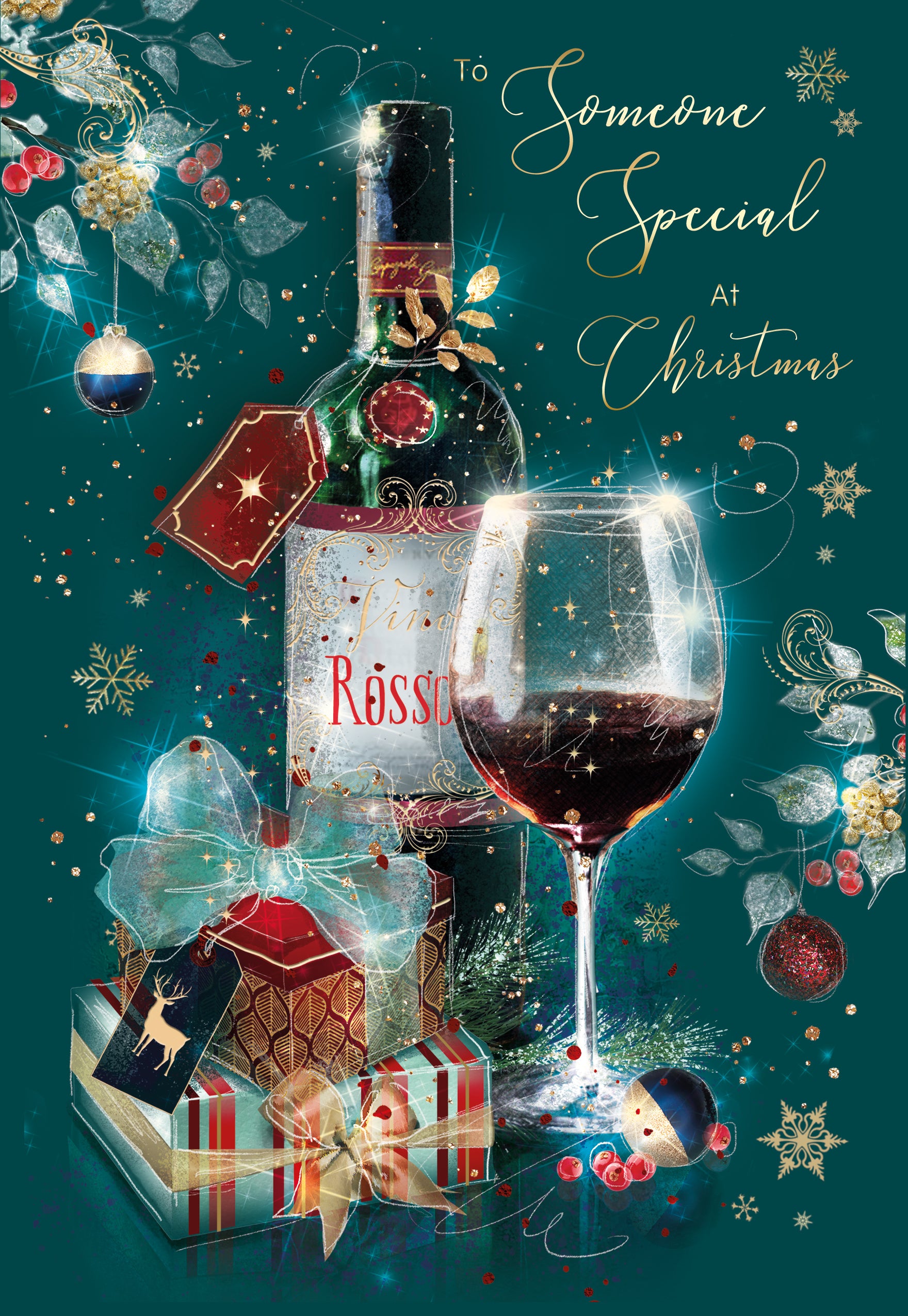 Boy Friends Wine Christmas Card