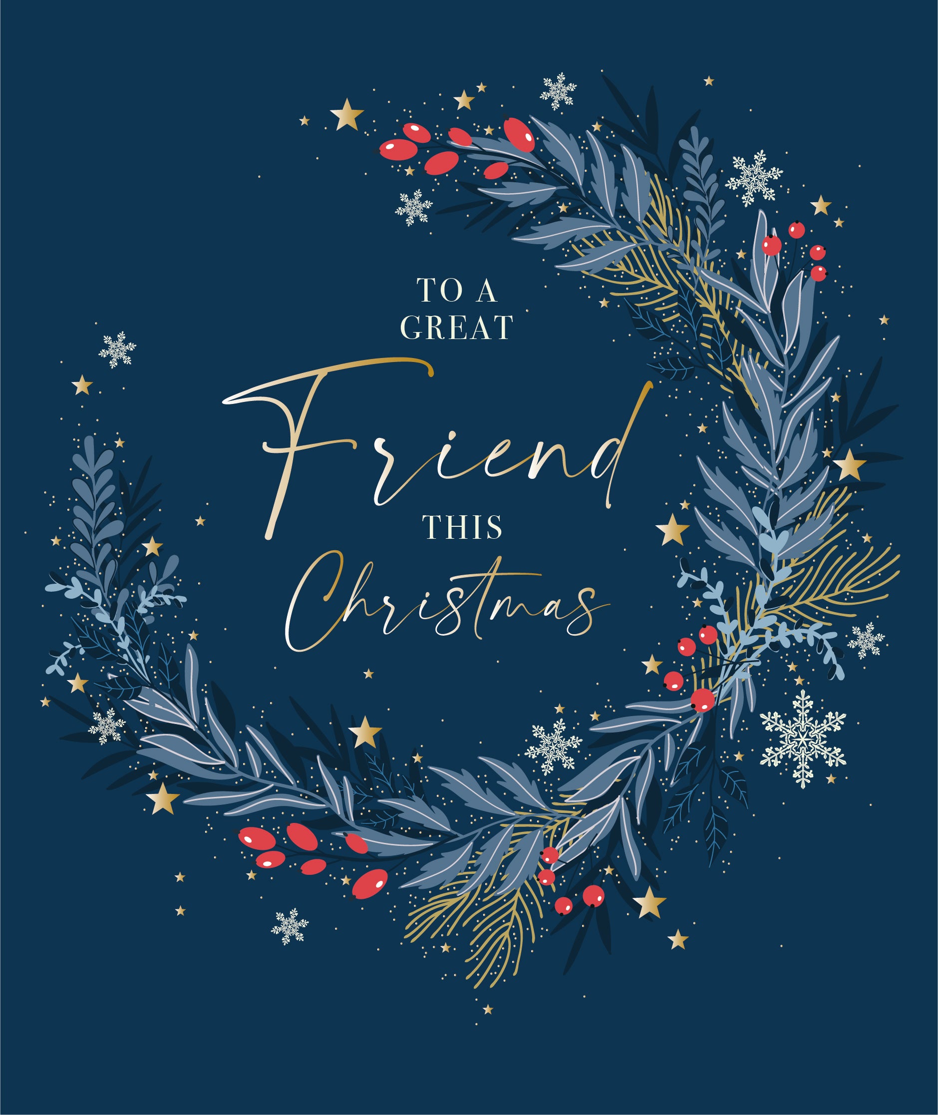 Friends Blue Christmas Card
