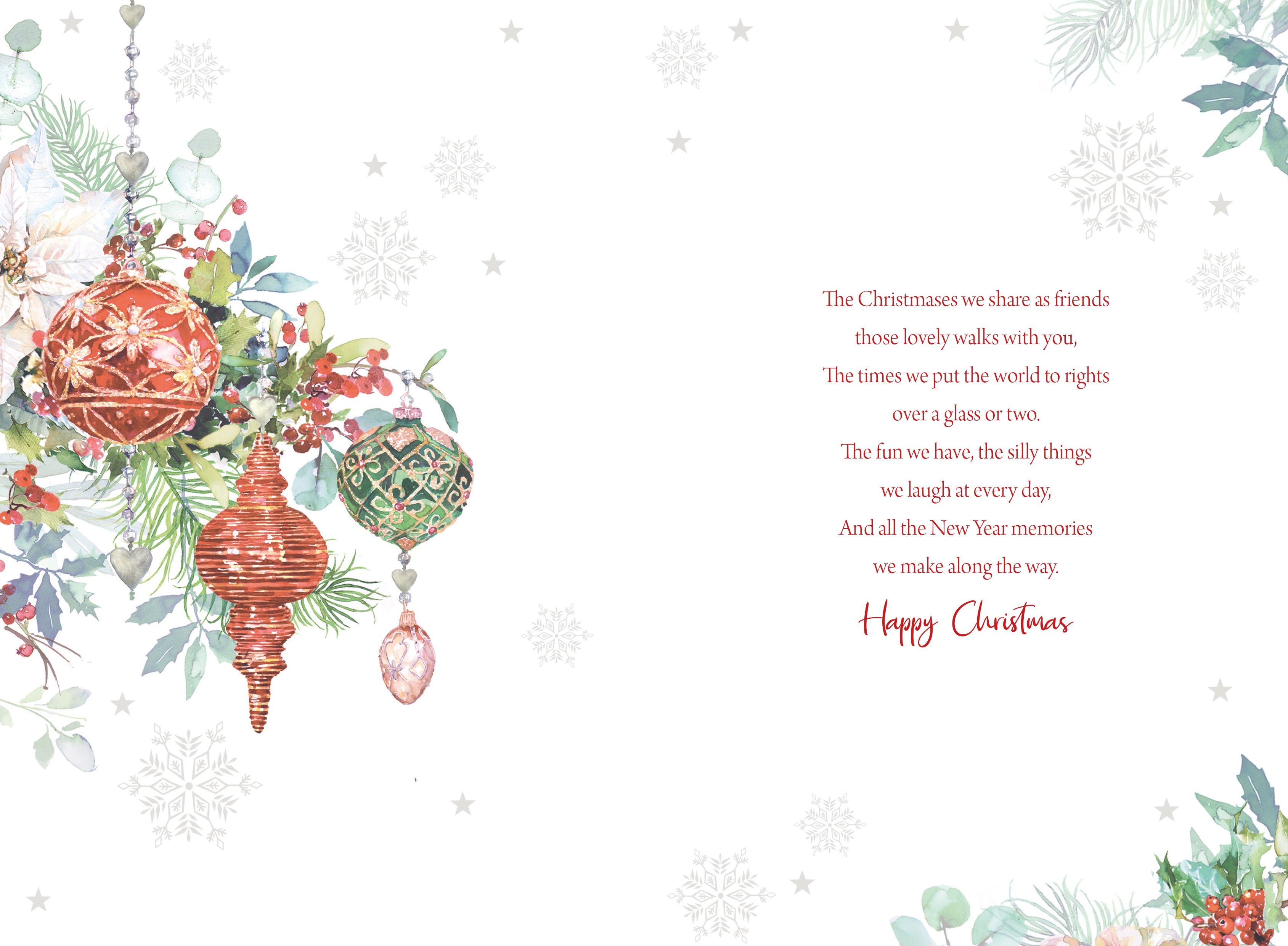 Friends Red Christmas Card