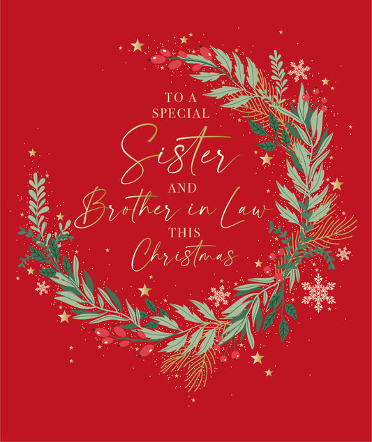 Sister & Brother-in-Law Red Christmas Card