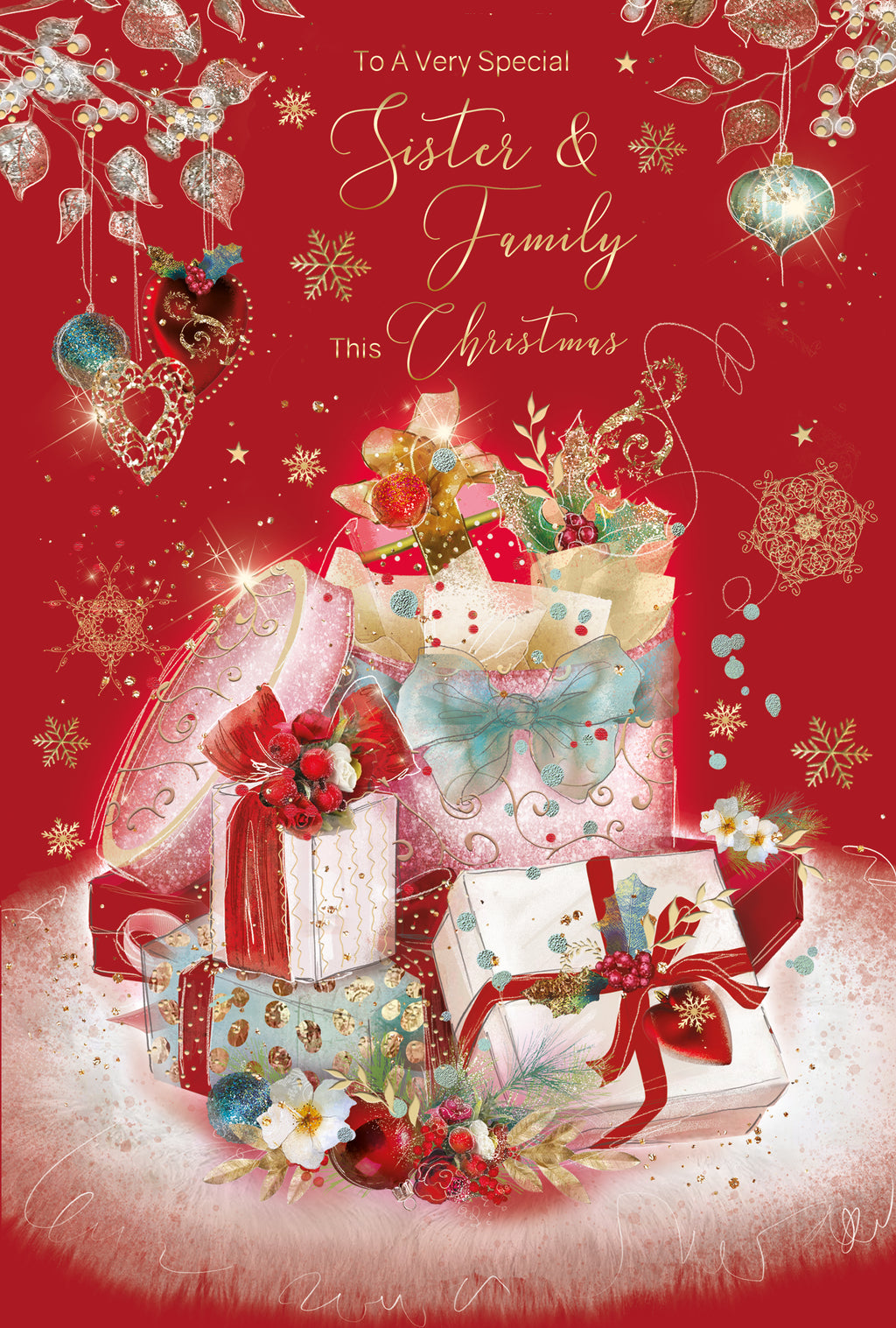 Sister & Brother-in-Law Red Christmas Card