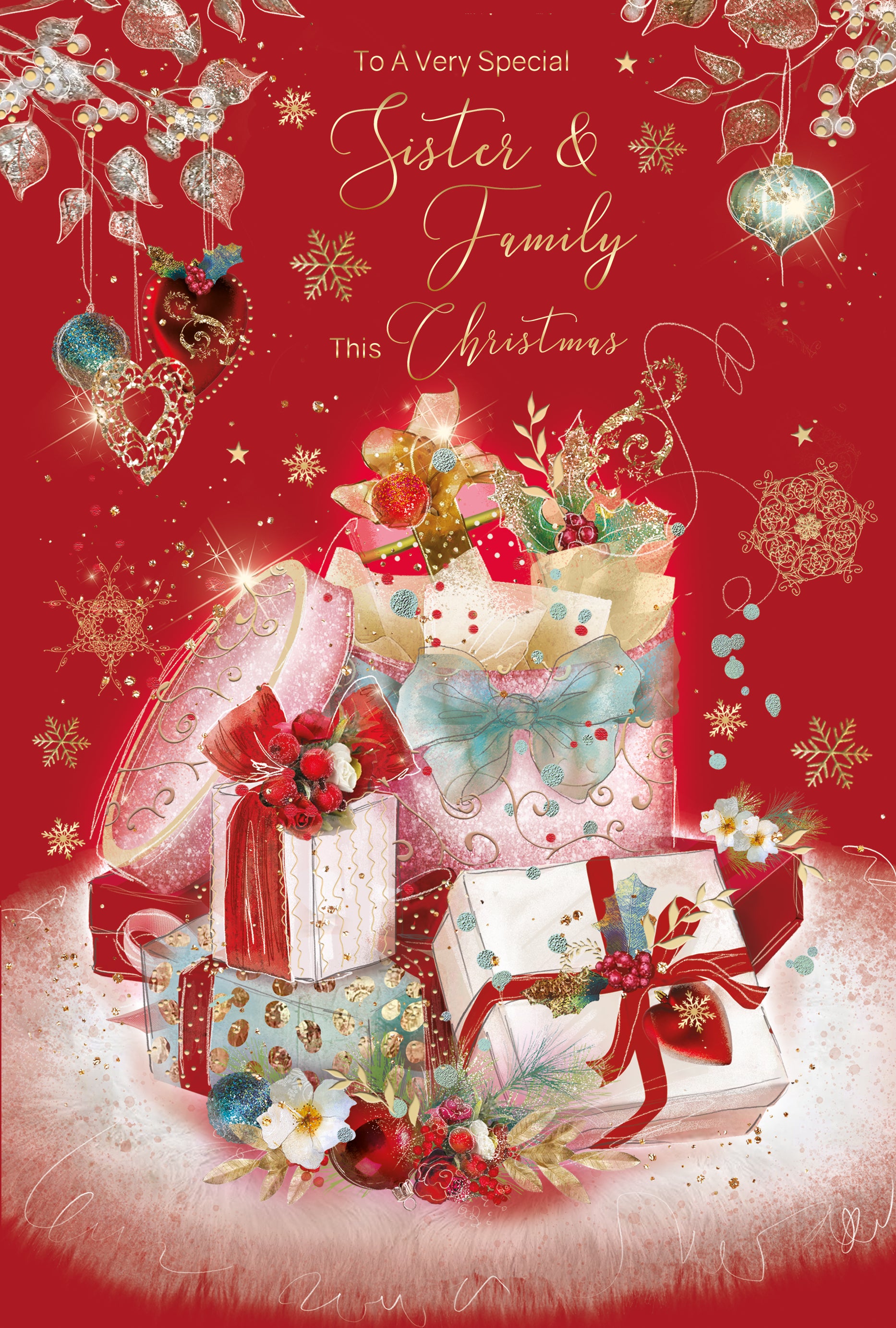 Sister & Brother-in-Law Red Christmas Card