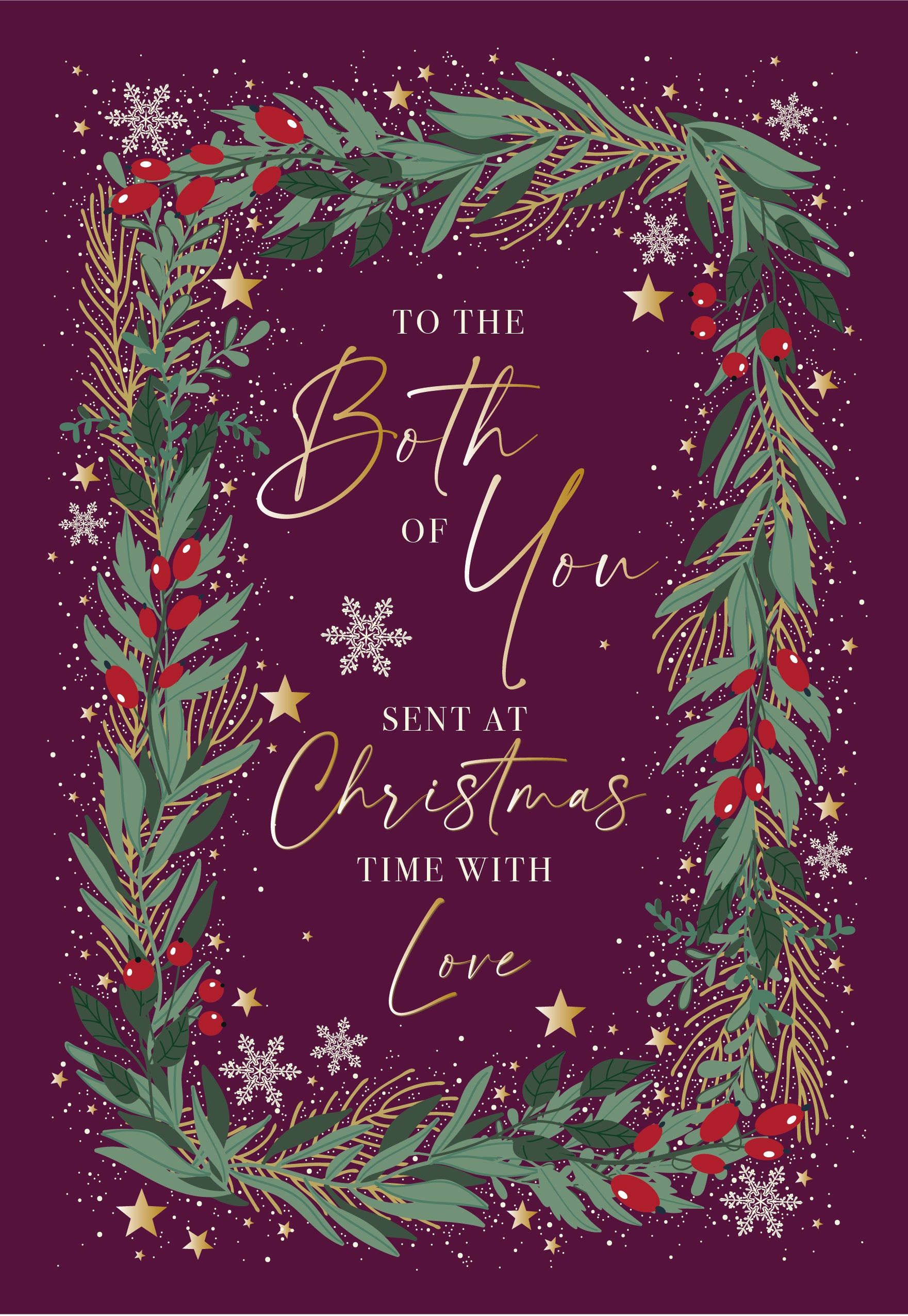 Couple Purple Christmas Card