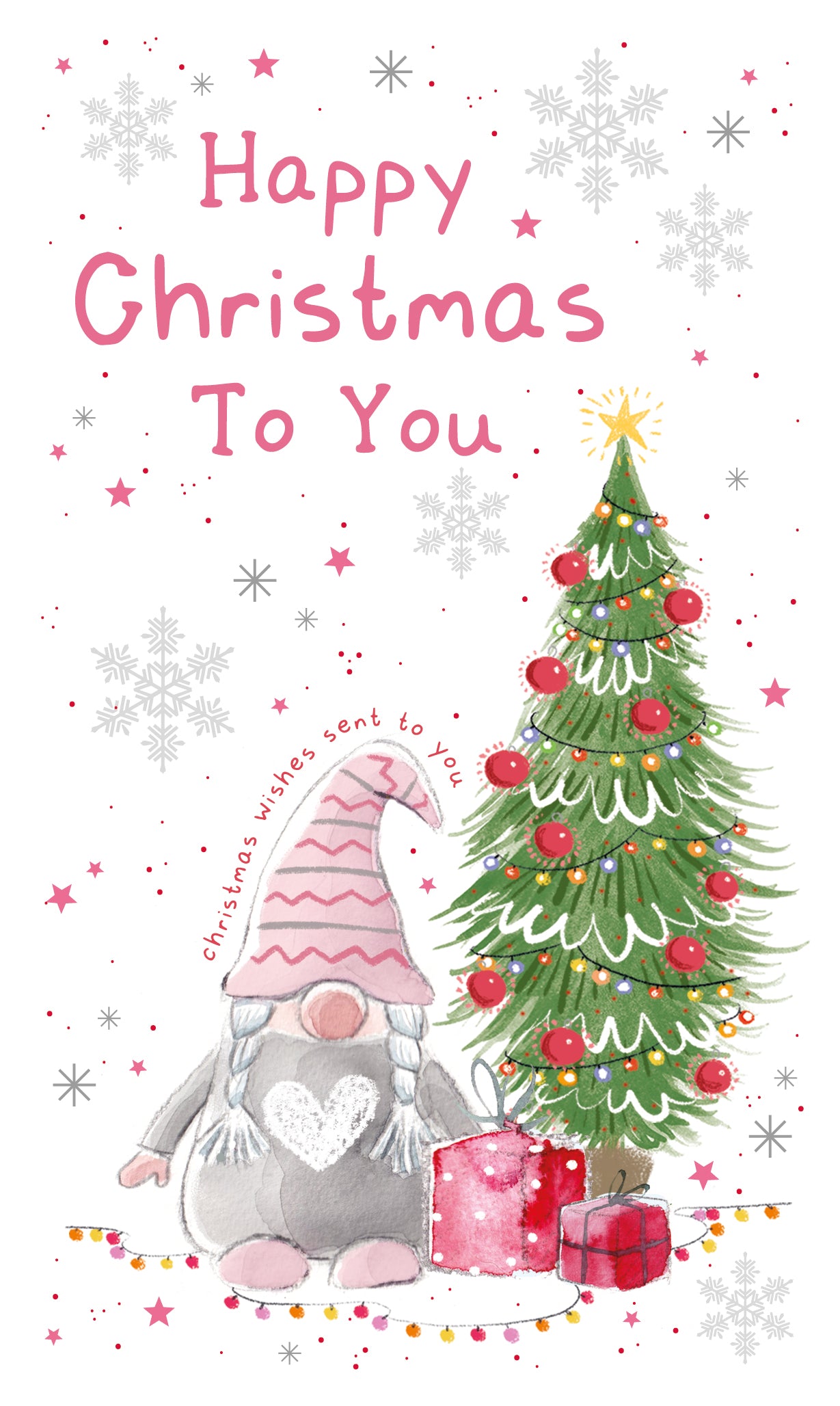 Girls Pink Christmas Card