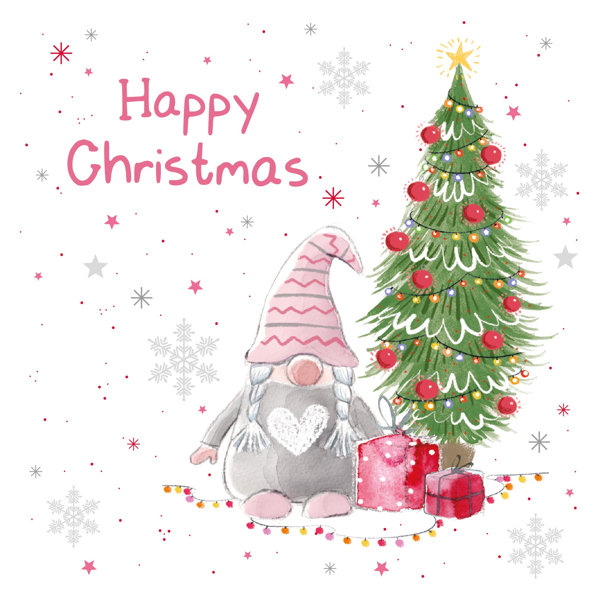 Girls Pink Christmas Card