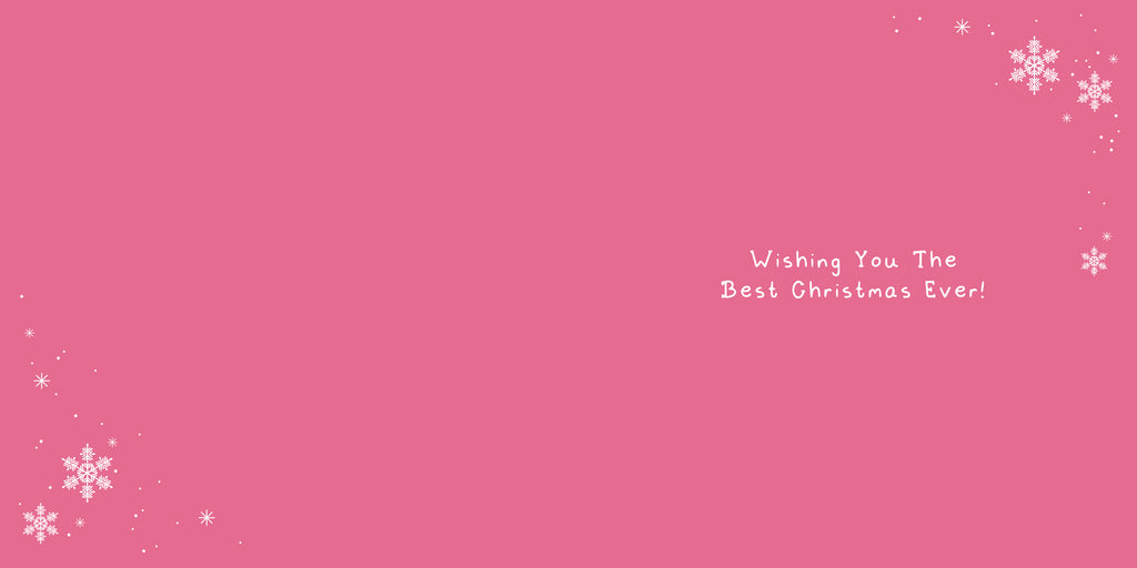 Girls Pink Christmas Card