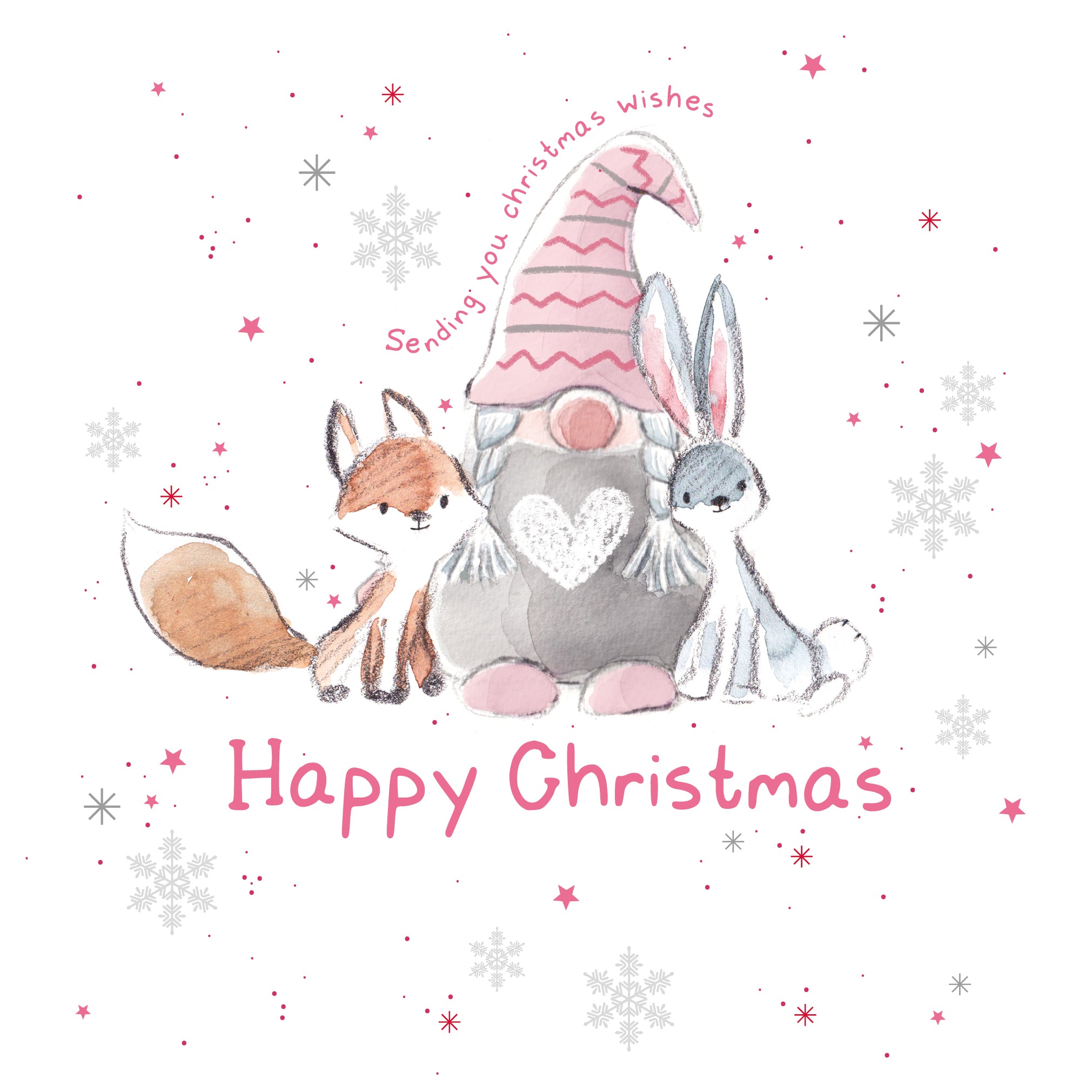 Girls Pink Christmas Card