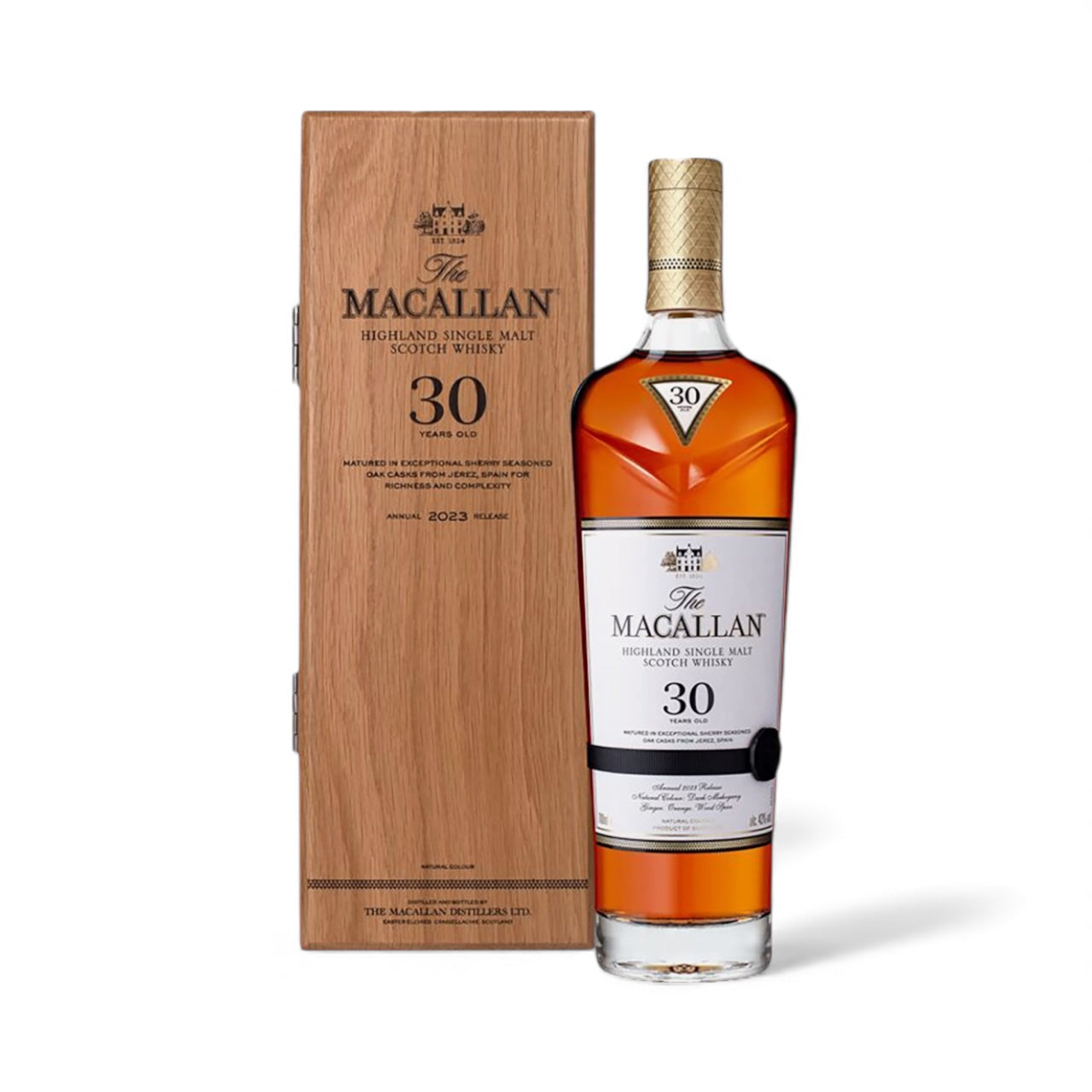 The Macallan 30 Year Old Sherry Oak 2022 Release single malt Scotch whisky bottle