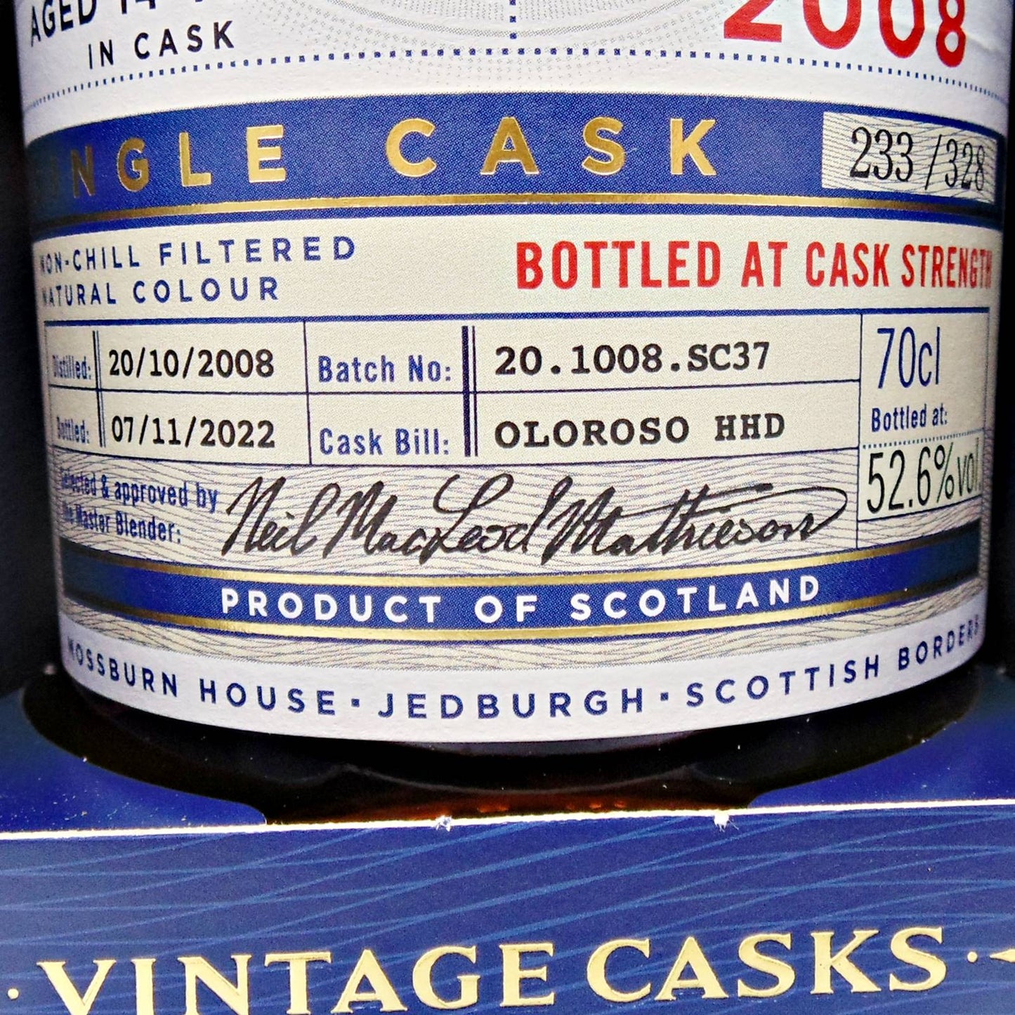 Mossburn Vintage Cask Aultmore 2008 14 Year Old Single Cask